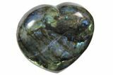 Flashy Polished Labradorite Heart - Madagascar #126695-1